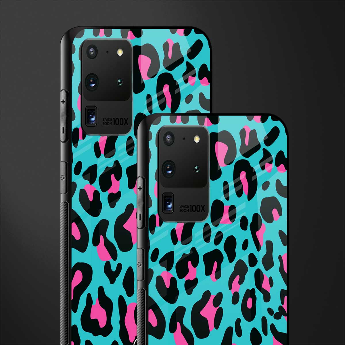 blue leopard fur glass case for samsung galaxy s20 ultra image-2