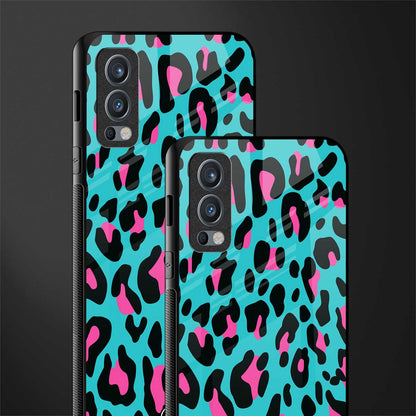 blue leopard fur glass case for oneplus nord 2 5g image-2