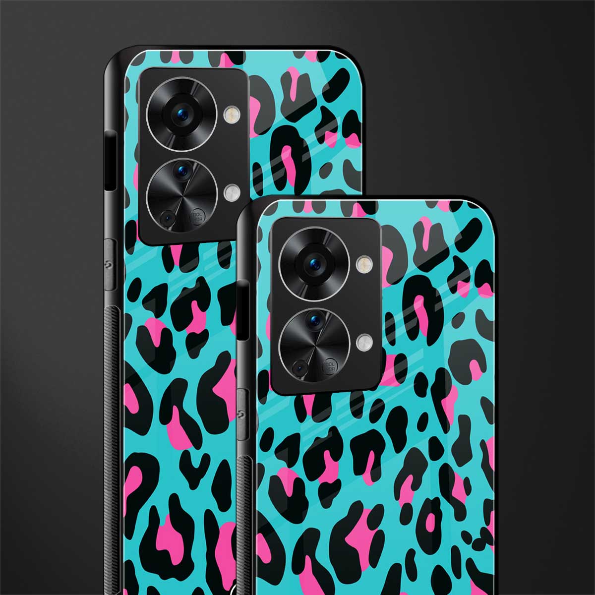 blue leopard fur glass case for phone case | glass case for oneplus nord 2t 5g