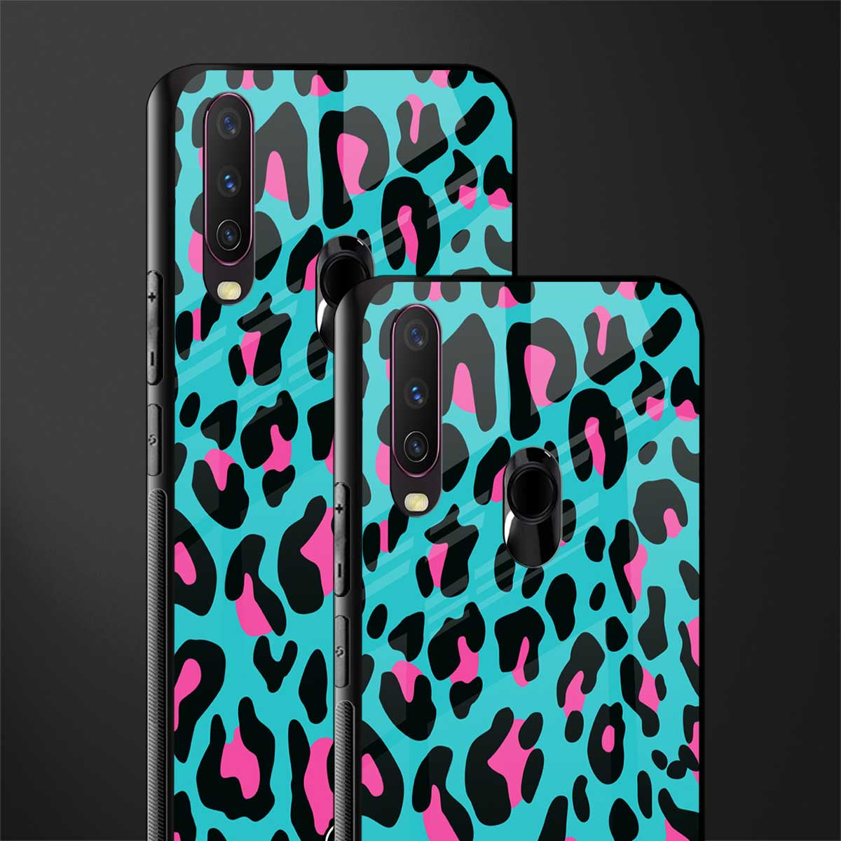 blue leopard fur glass case for vivo y12 image-2