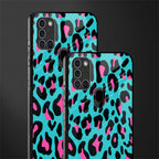 blue leopard fur glass case for samsung galaxy a21s image-2