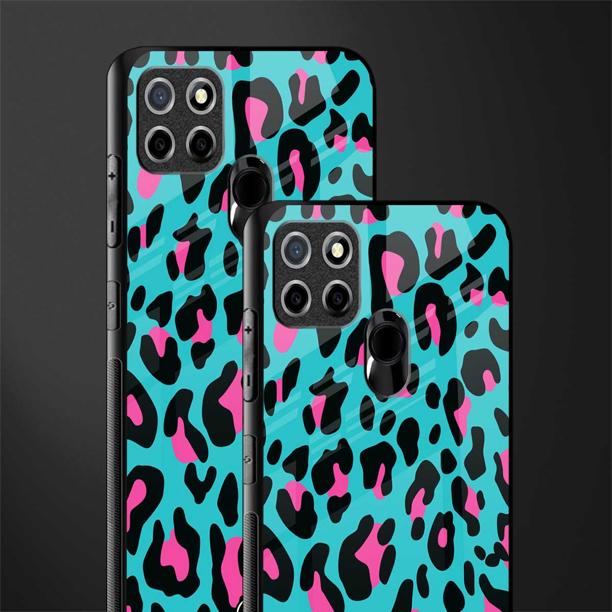 blue leopard fur glass case for realme c25 realme c25s image-2