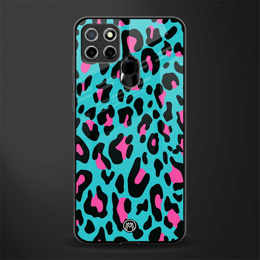 blue leopard fur glass case for realme narzo 20 image
