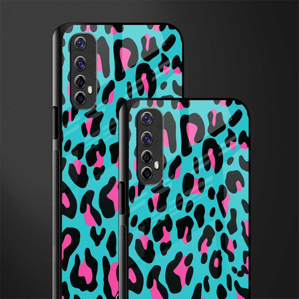 blue leopard fur glass case for realme 7 image-2