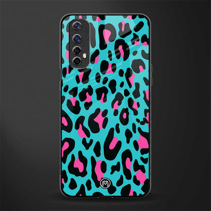 blue leopard fur glass case for realme narzo 20 pro image