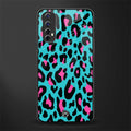 blue leopard fur glass case for realme 7 image