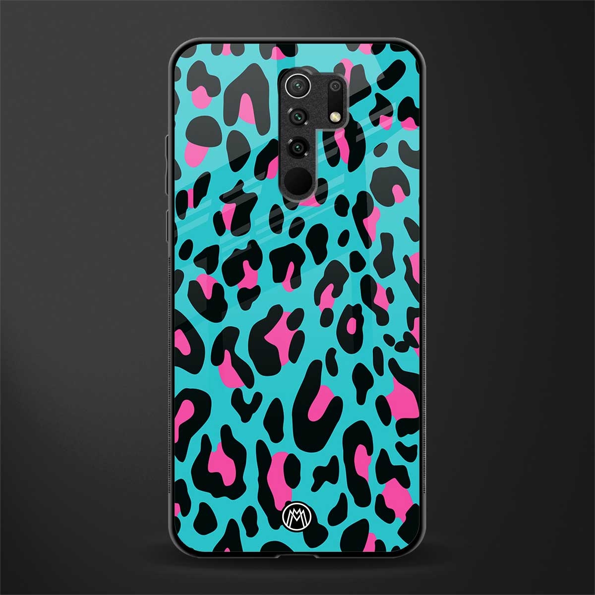 blue leopard fur glass case for poco m2 image