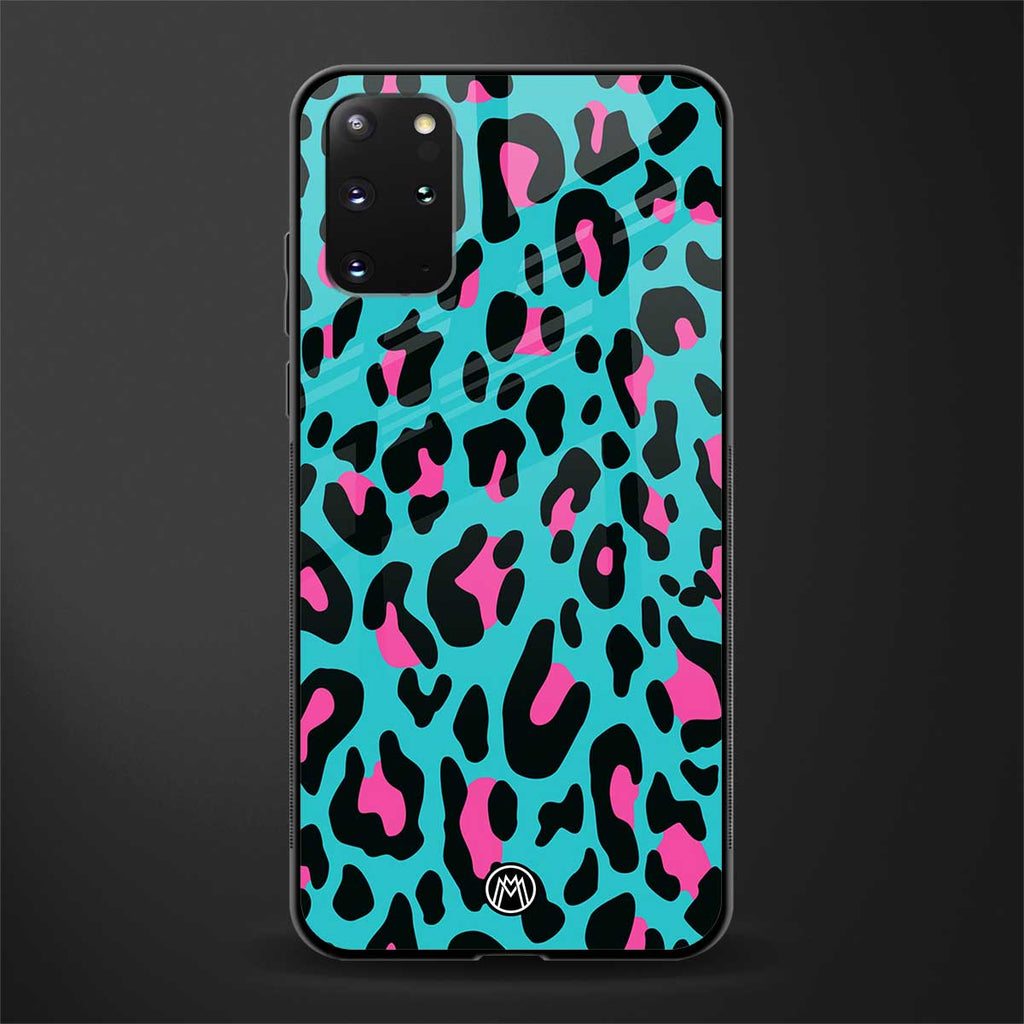 blue leopard fur glass case for samsung galaxy s20 plus image