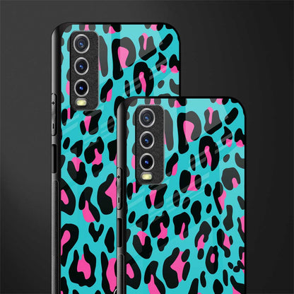 blue leopard fur glass case for vivo y12s image-2