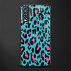 blue leopard fur glass case for vivo y20 image