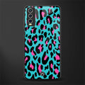 blue leopard fur glass case for vivo y20i vivo y20t image