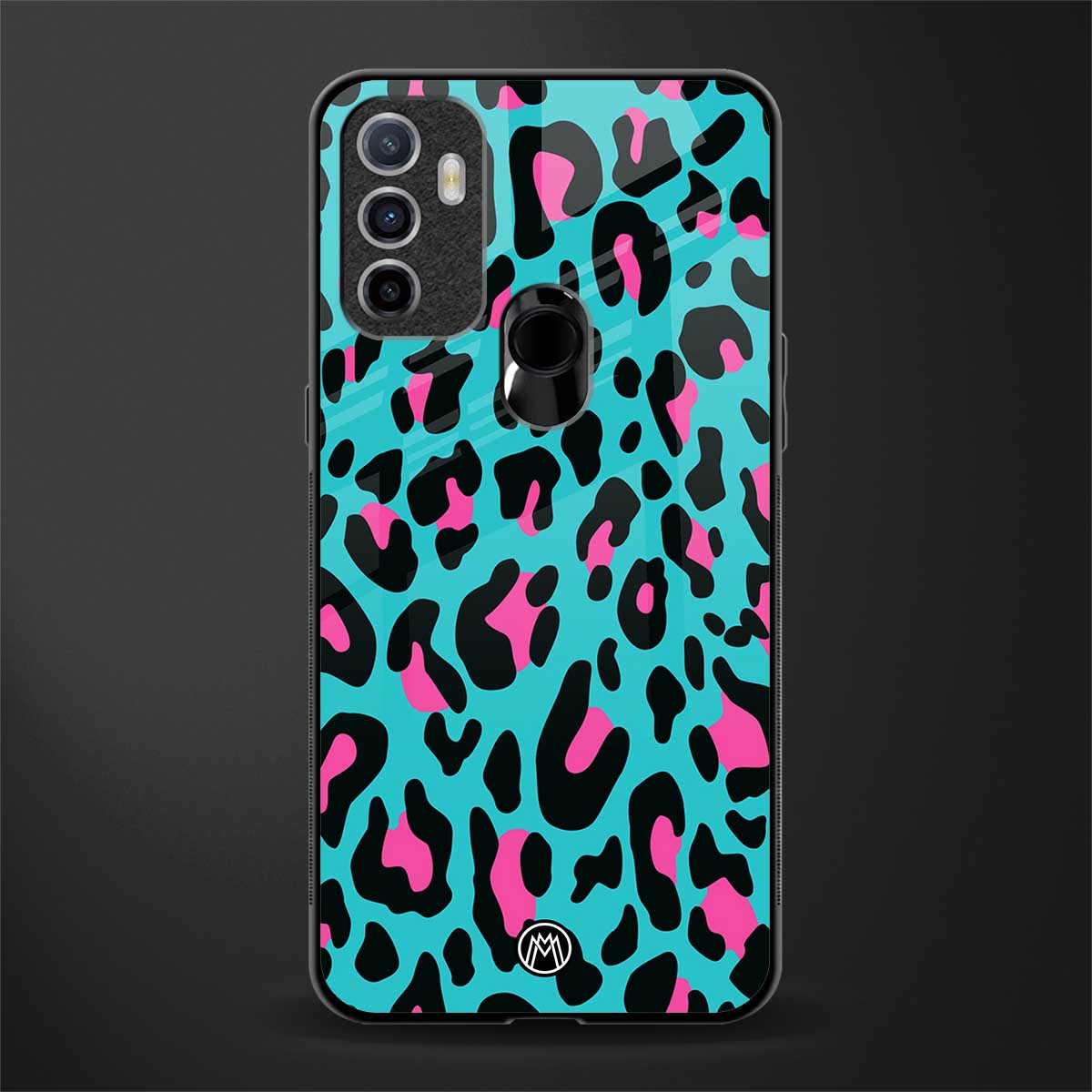 blue leopard fur glass case for oppo a53 image