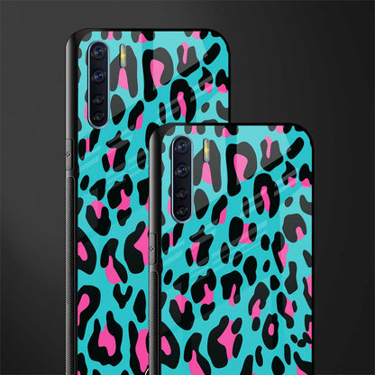 blue leopard fur glass case for oppo f15 image-2