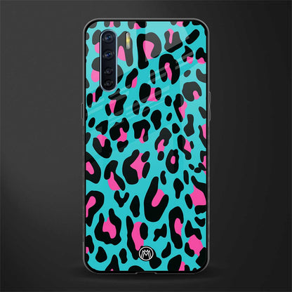 blue leopard fur glass case for oppo f15 image