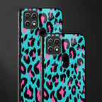 blue leopard fur glass case for oppo a15s image-2