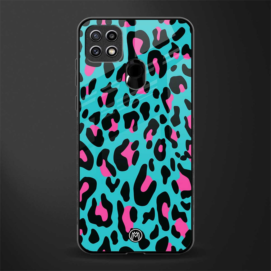 blue leopard fur glass case for oppo a15s image