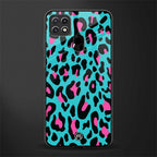 blue leopard fur glass case for oppo a15s image