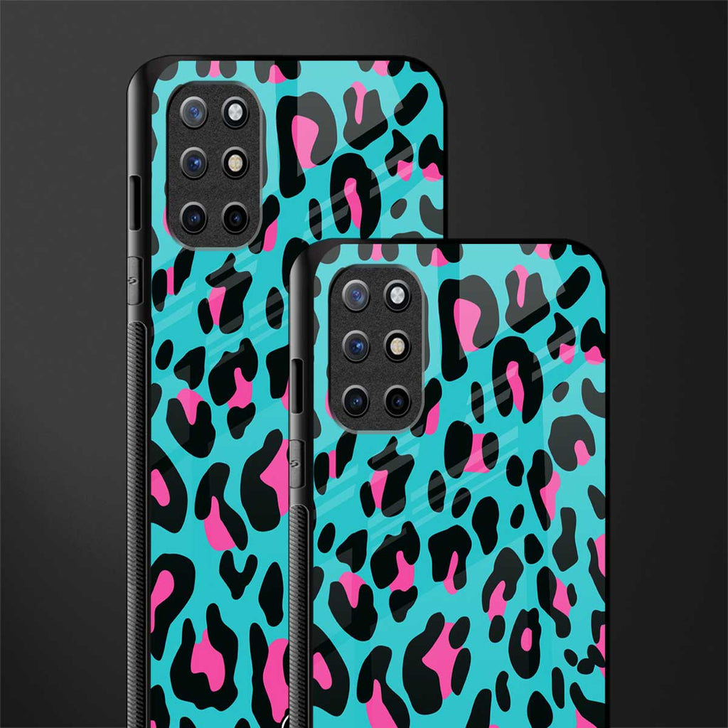 blue leopard fur glass case for oneplus 8t image-2
