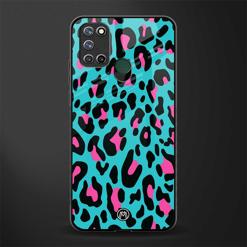blue leopard fur glass case for realme 7i image