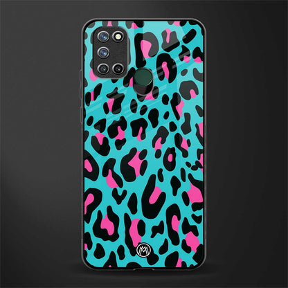 blue leopard fur glass case for realme 7i image