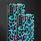 blue leopard fur glass case for oppo reno 4 pro image-2