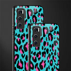 blue leopard fur glass case for vivo v20 se image-2