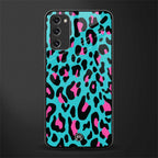 blue leopard fur glass case for samsung galaxy s20 fe image