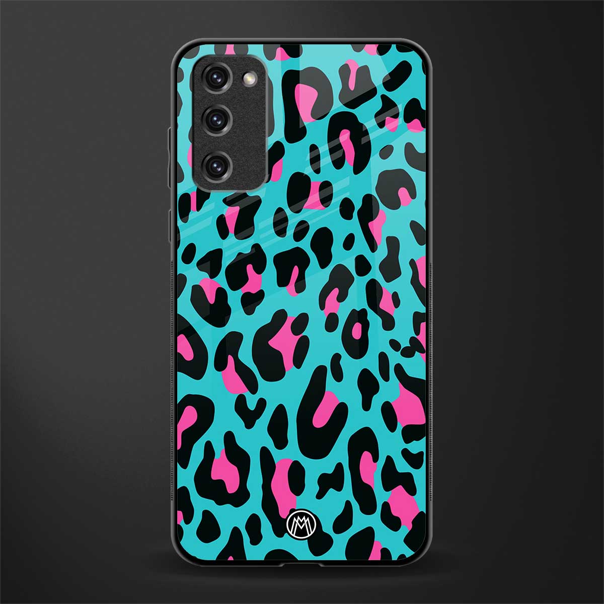 blue leopard fur glass case for samsung galaxy s20 fe image
