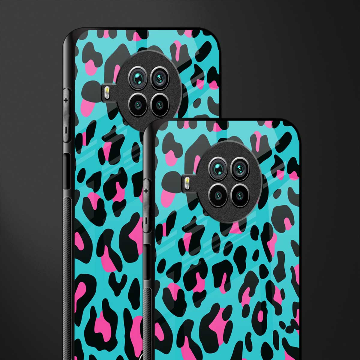 blue leopard fur glass case for mi 10i image-2