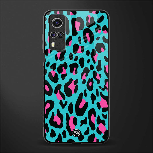 blue leopard fur glass case for vivo y51 image