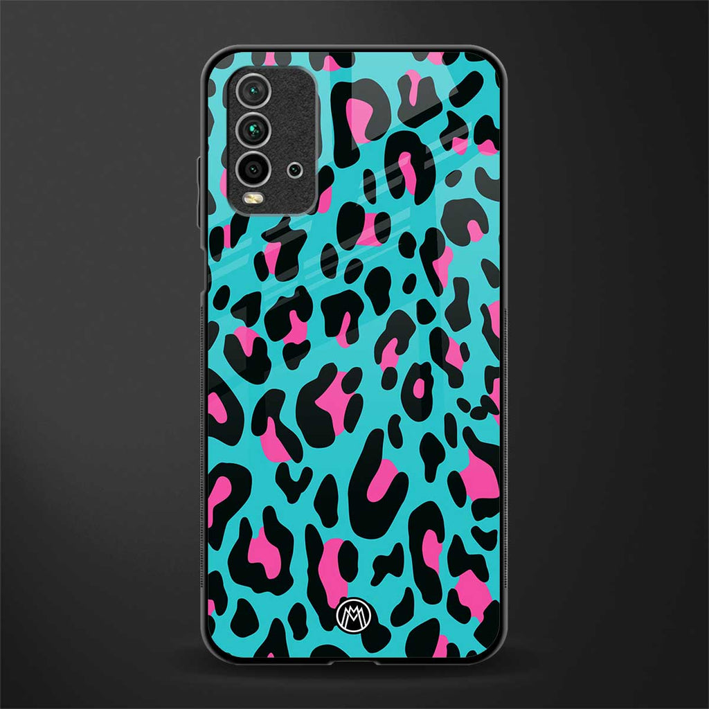 blue leopard fur glass case for redmi 9 power image