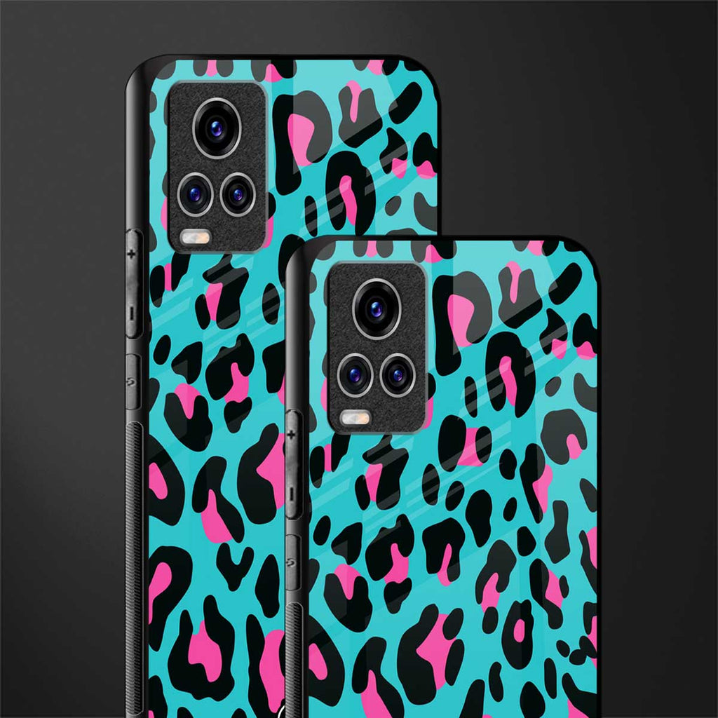 blue leopard fur glass case for vivo v20 pro image-2