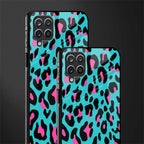 blue leopard fur glass case for samsung galaxy a12 image-2