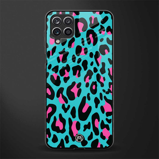 blue leopard fur glass case for samsung galaxy m12 image