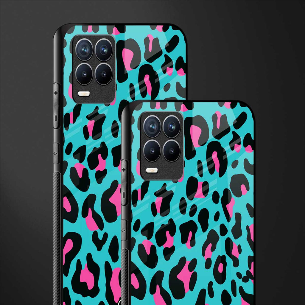 blue leopard fur glass case for realme 8 pro image-2