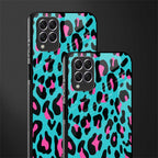 blue leopard fur glass case for samsung galaxy f62 image-2