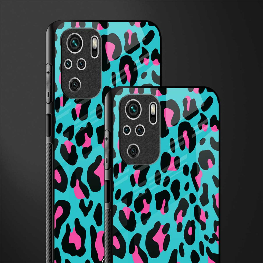 blue leopard fur glass case for redmi note 10 image-2
