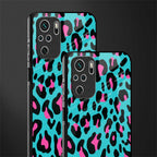blue leopard fur glass case for redmi note 10 image-2