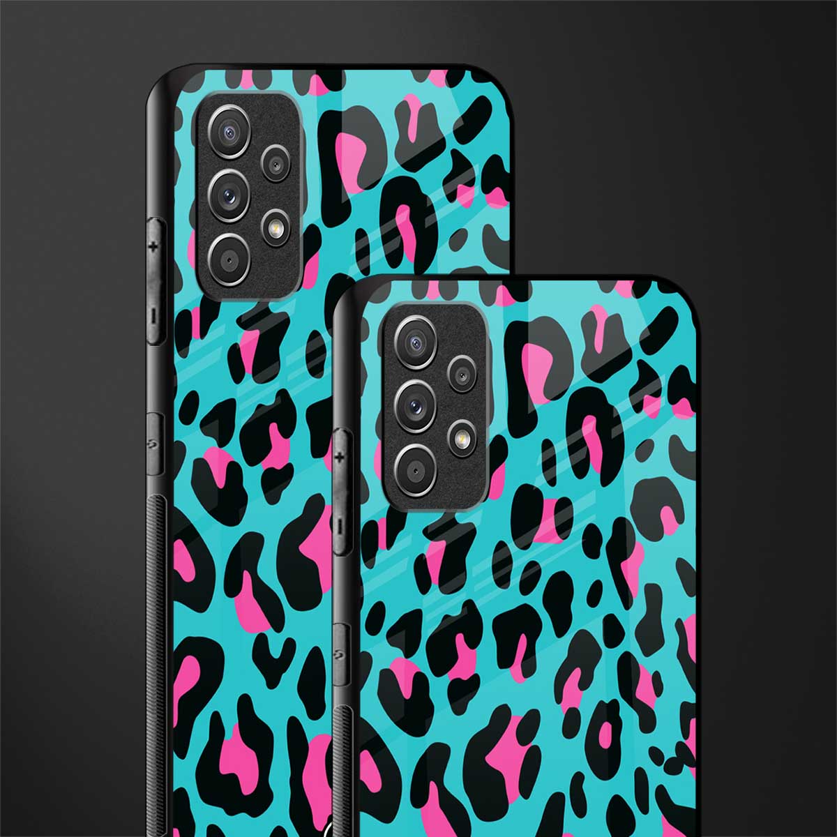 blue leopard fur glass case for samsung galaxy a32 4g image-2