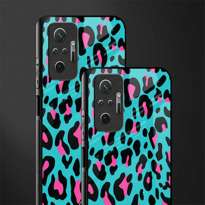 blue leopard fur glass case for redmi note 10 pro image-2