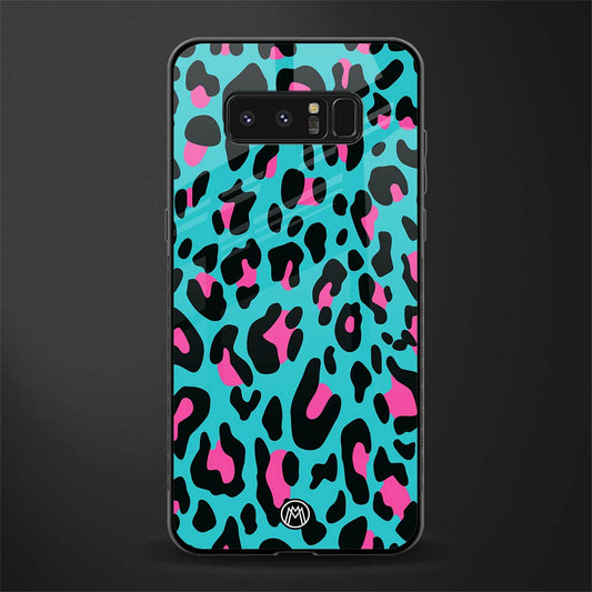 blue leopard fur glass case for samsung galaxy note 8 image