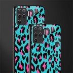 blue leopard fur glass case for oppo f19 pro image-2