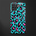 blue leopard fur glass case for oppo f19 pro image