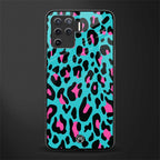blue leopard fur glass case for oppo f19 pro image