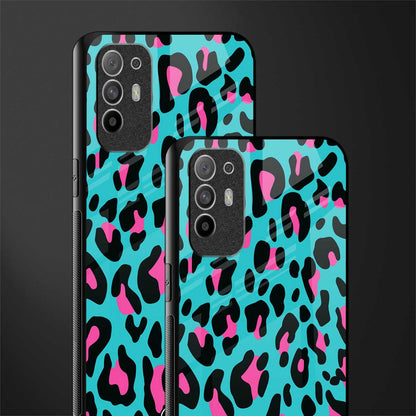 blue leopard fur glass case for oppo f19 pro plus image-2