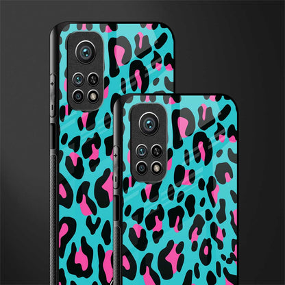 blue leopard fur glass case for mi 10t 5g image-2