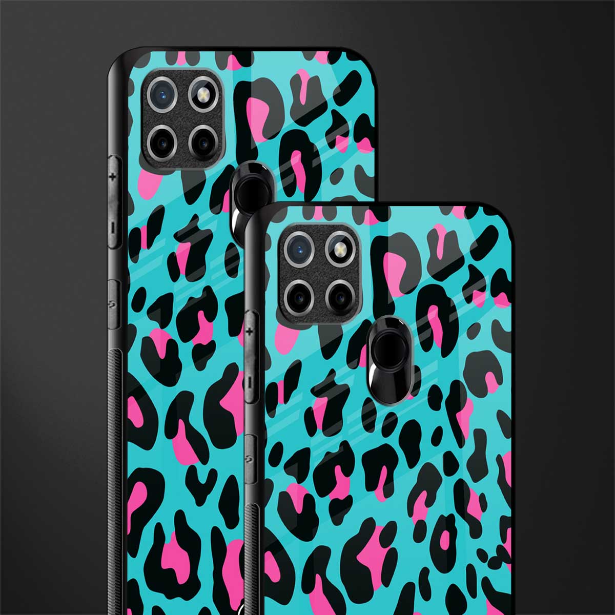 blue leopard fur glass case for realme c21 image-2