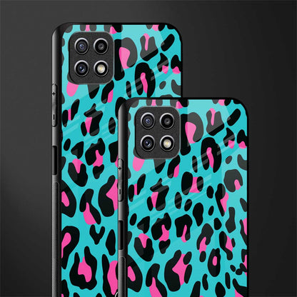 blue leopard fur glass case for samsung galaxy a22 5g image-2