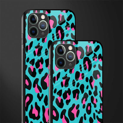 blue leopard fur glass case for iphone 11 pro image-2