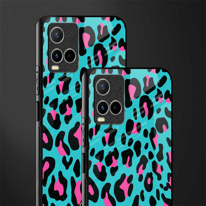 blue leopard fur glass case for vivo y33s vivo y33t image-2